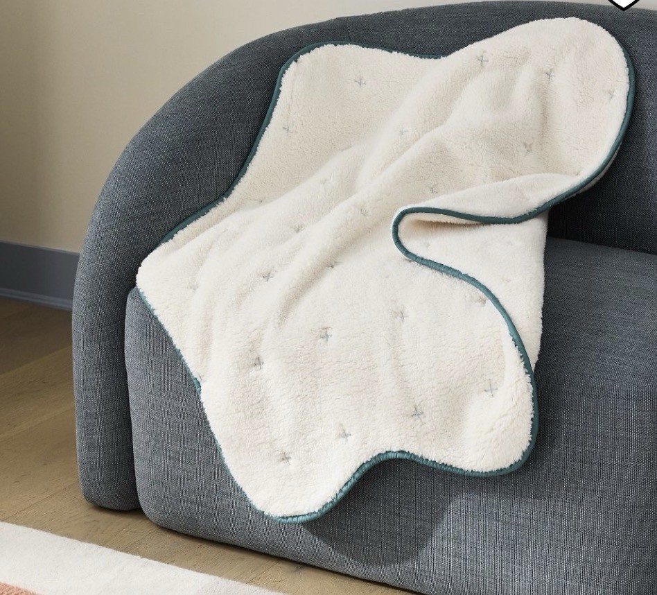 West Elm Eva Chen Shearling Splatter Blanket