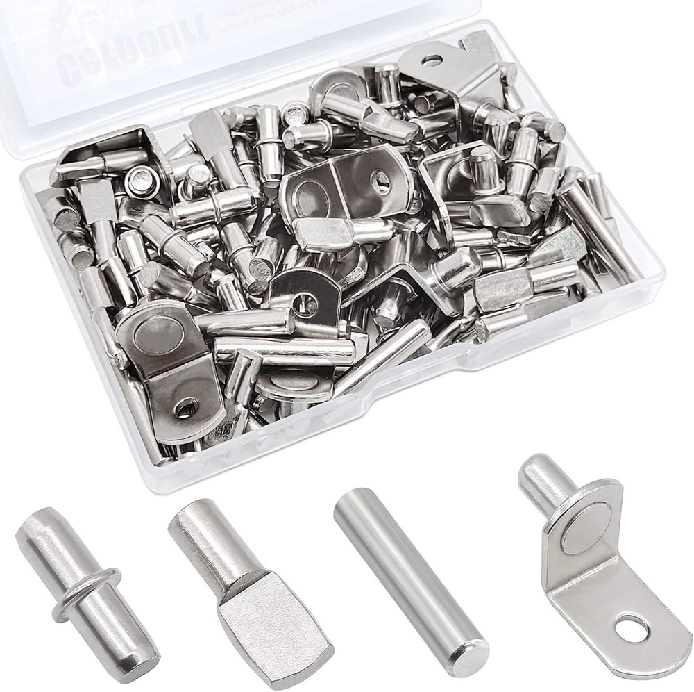 Robust 104 Pcs Shelf Pegs Set with 4 Styles - Ideal for Strong Support