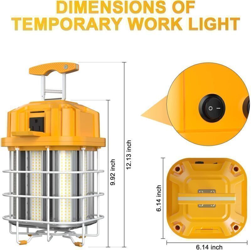 100W LED Temporary Work Light Linkable Construction Hanging Jobsite Light 5000K