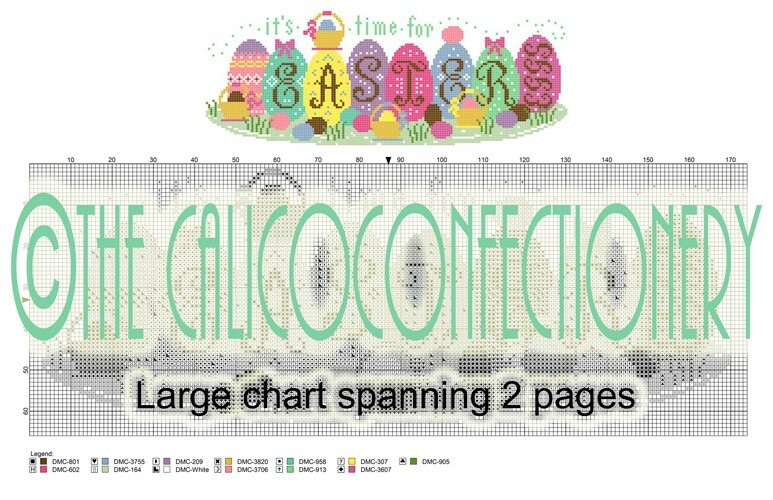 EASTER EGG TIME cross stitch chart from CalicoConfectionery Spring Basket