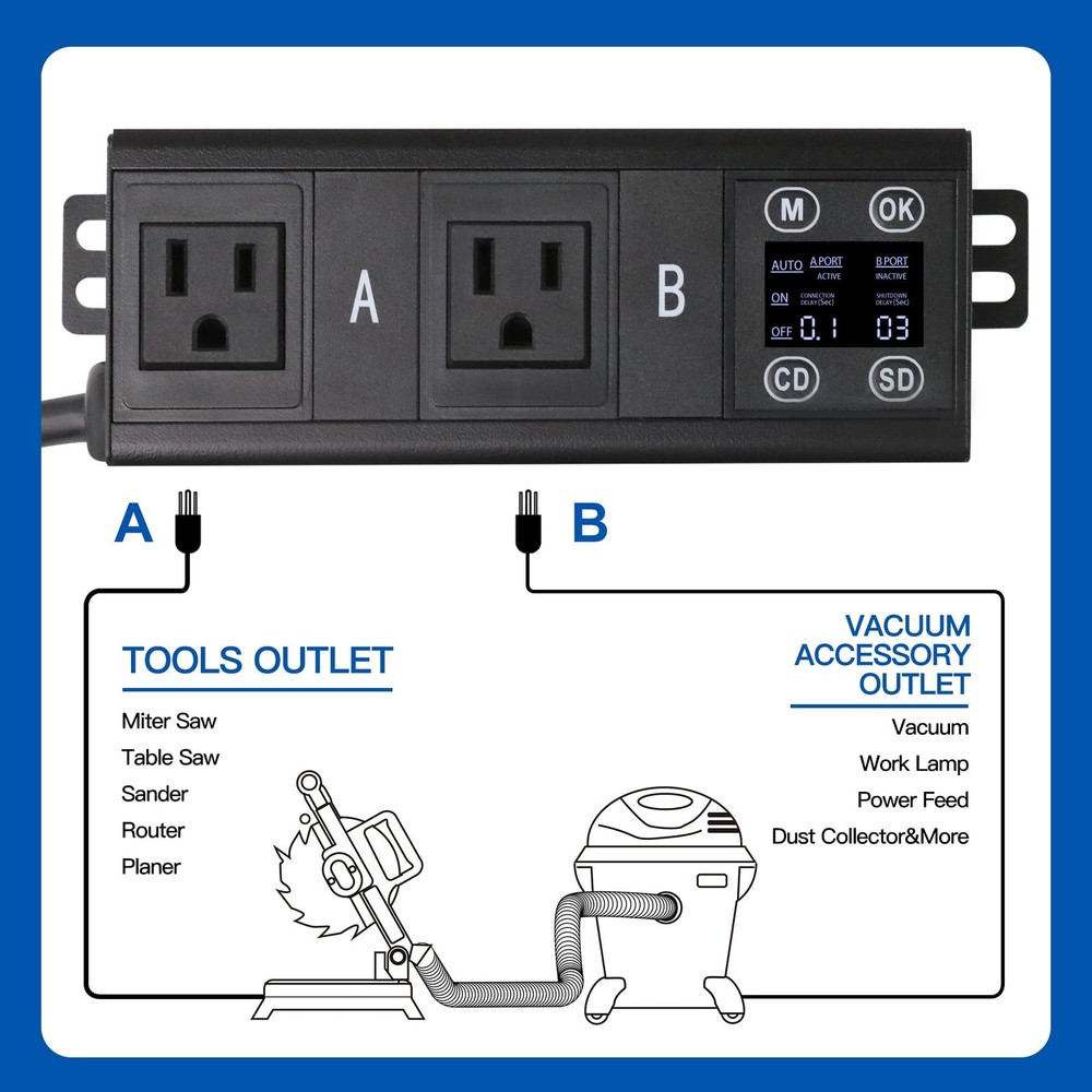 Automatic Vacuum Switch For Power Tools Dust Control Auto Switch To Turn Vacuum/