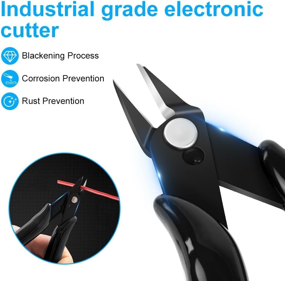 Versatile 1PC Diagonal Cutters for Crafting, Electronics & Jewelry - Safe Design
