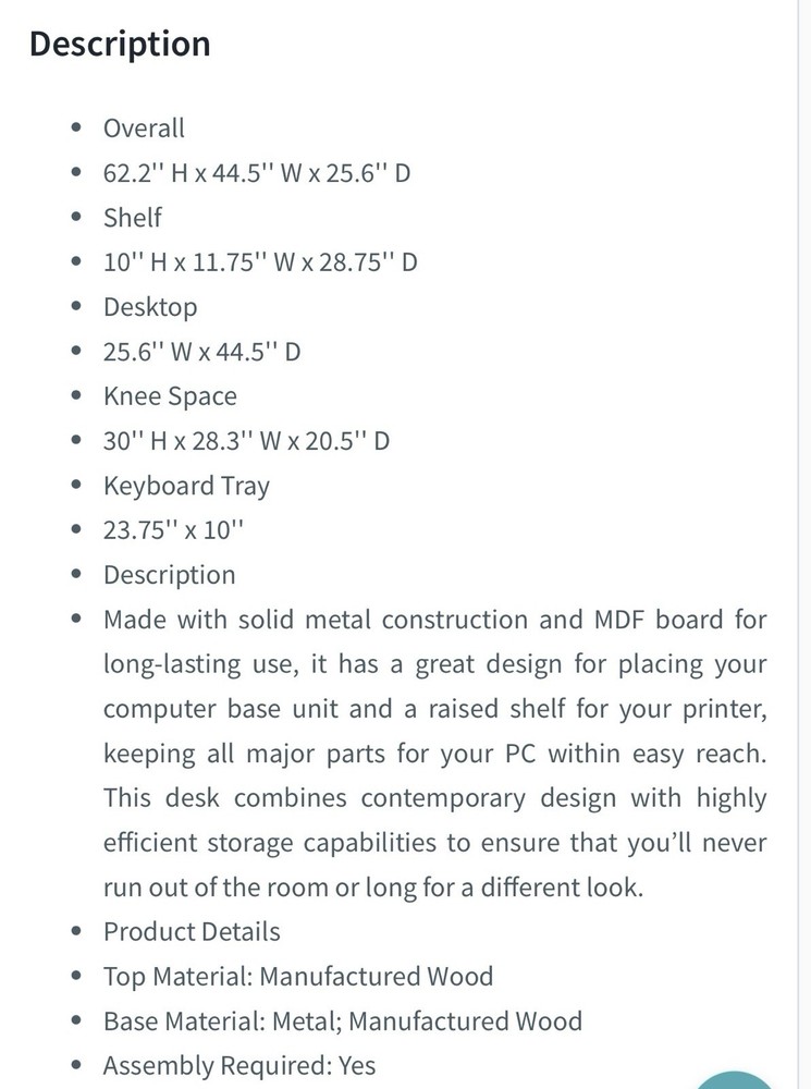 Corner Computer Desk