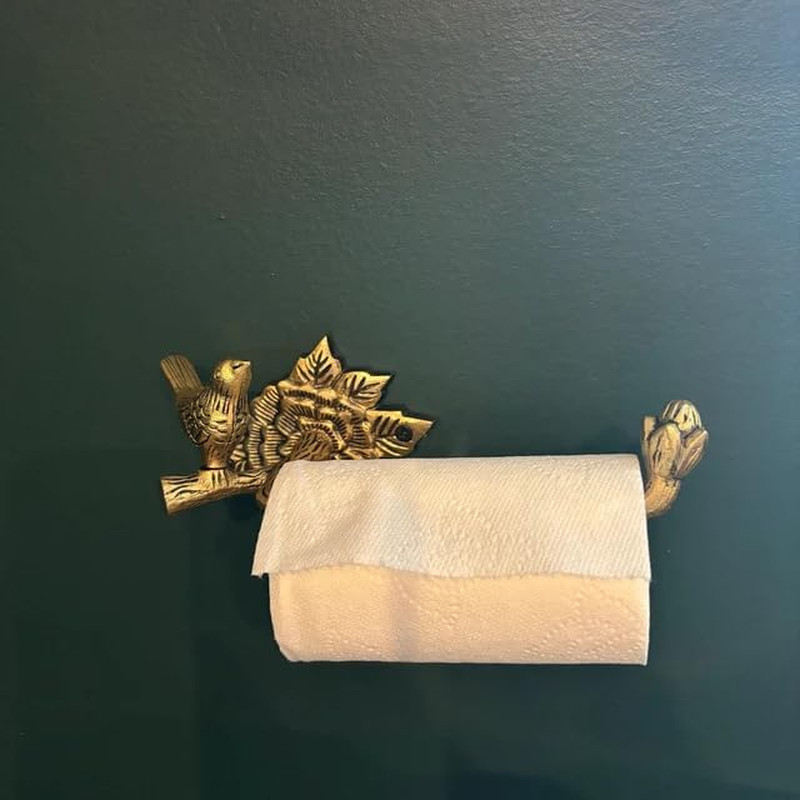 STYLENT Decor Solid Brass Bird Antique Toilet Paper Roll Holder Bathroom Accesso