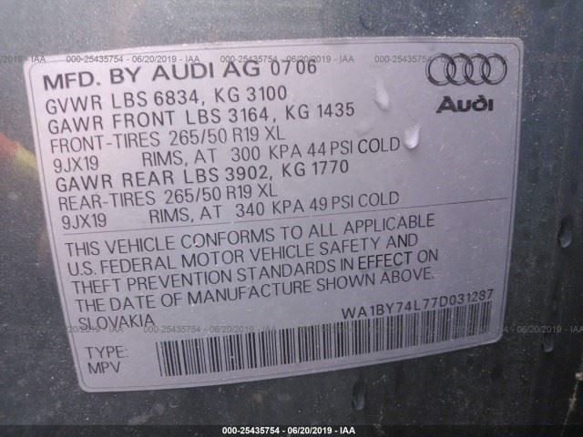 07-08 Audi Q7 Front Left Front Driver Seat Memory Control Module T
