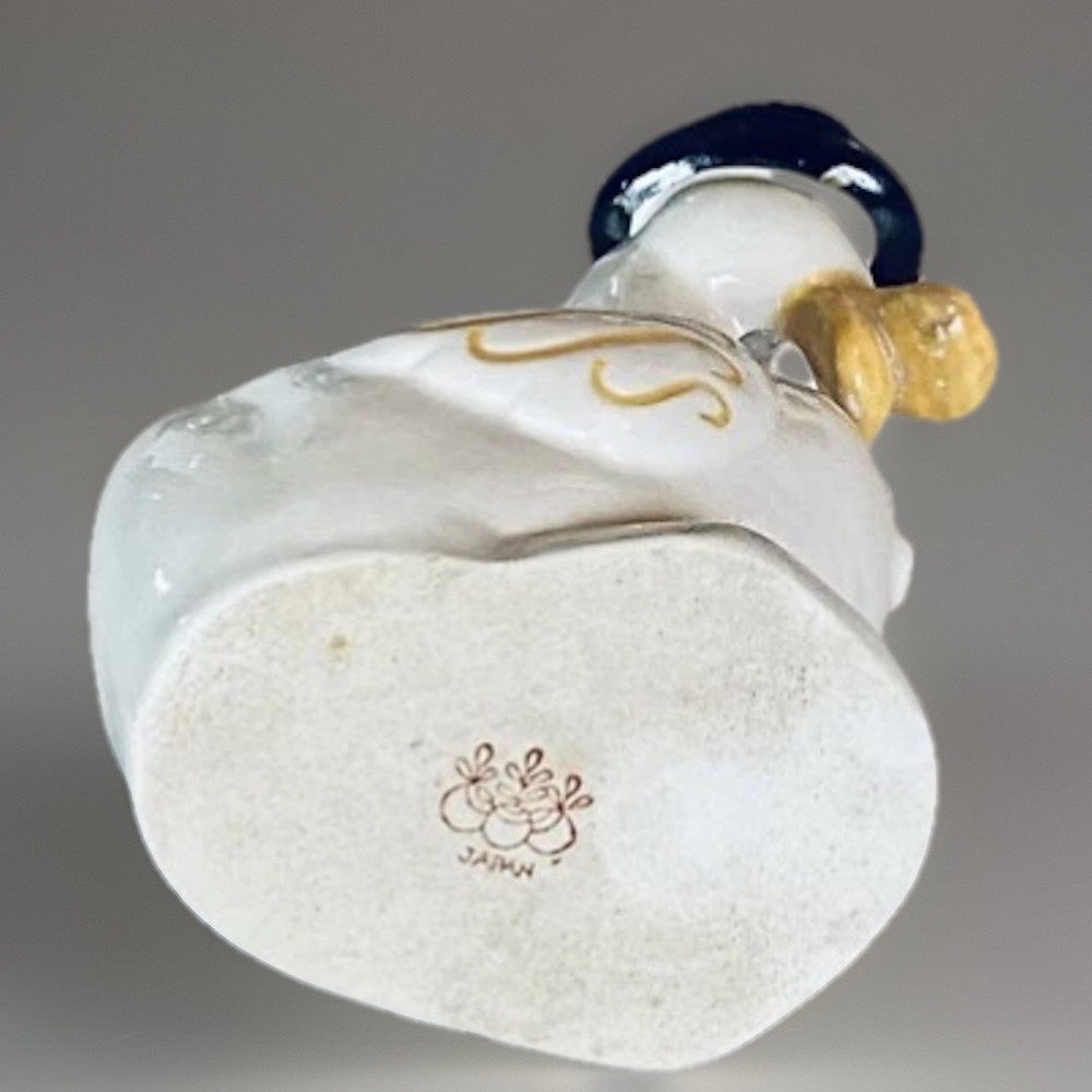 1920s Ceramic dapper duck anthropomorphic planter top hat bow tie 7” Tall