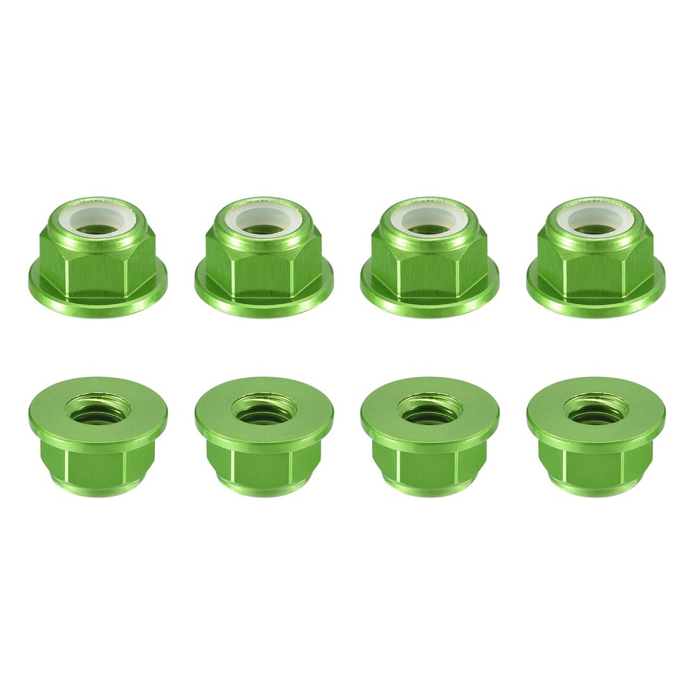 Nylon Insert Hex Lock Nuts, 8pcs - M4x0.7mm Self-Locking Nut(Green)