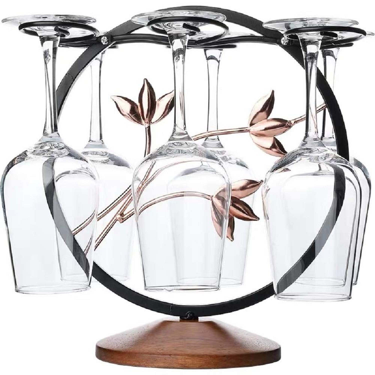 Wine Glass Rack Stand-alone Metal Drying Stand - Kitchen Bar Decoration Multi...