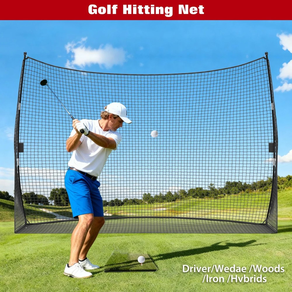 10x7ft Portable Golf Practice Hitting Net Indoor Personal Driving Range Training