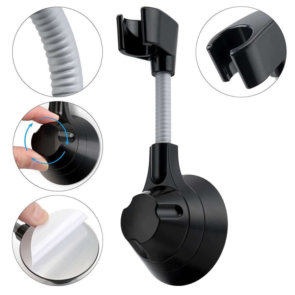 Adjustable Shower Head Holder Suction Cup Handheld Wall Mount Bathroom Bracket