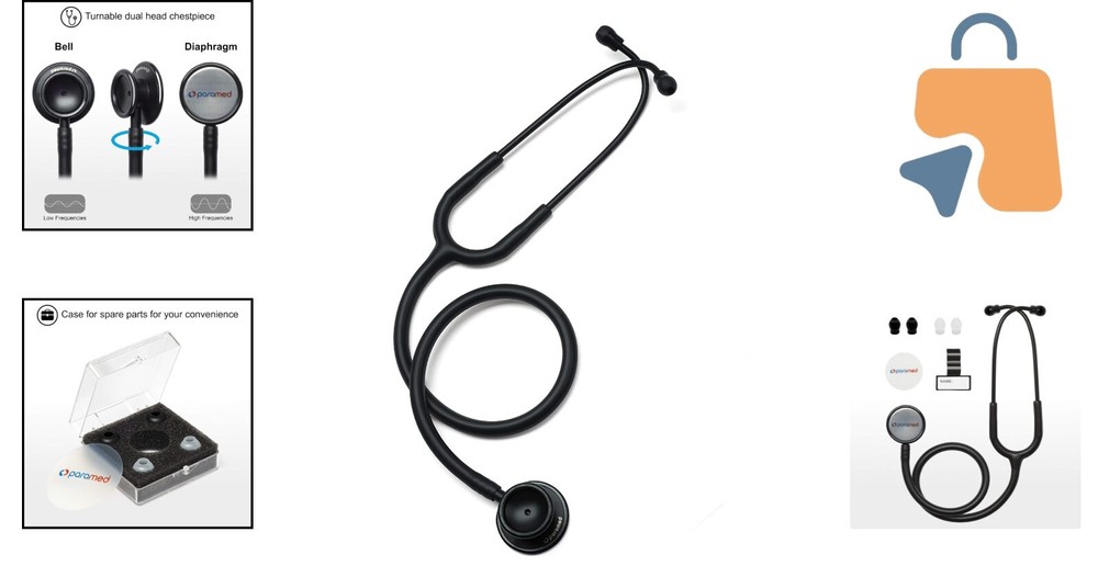 Classic Dual-Head Stethoscope - 360° Design & Complete Accessory Kit (29.5 inch)