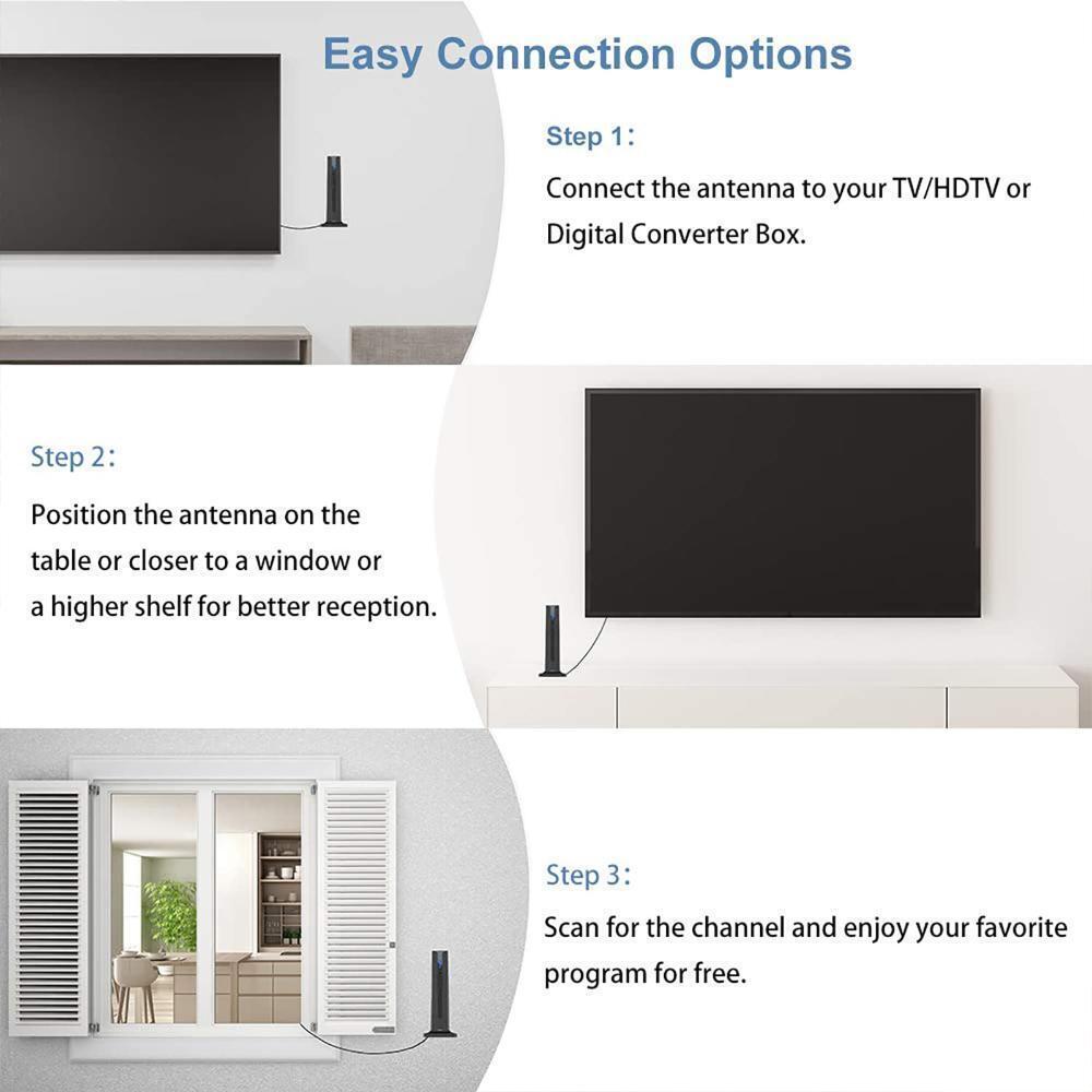 6000 Miles Upgraded TV Antenna Digital HD Antena Indoor HDTV 1080P 4K Long Range