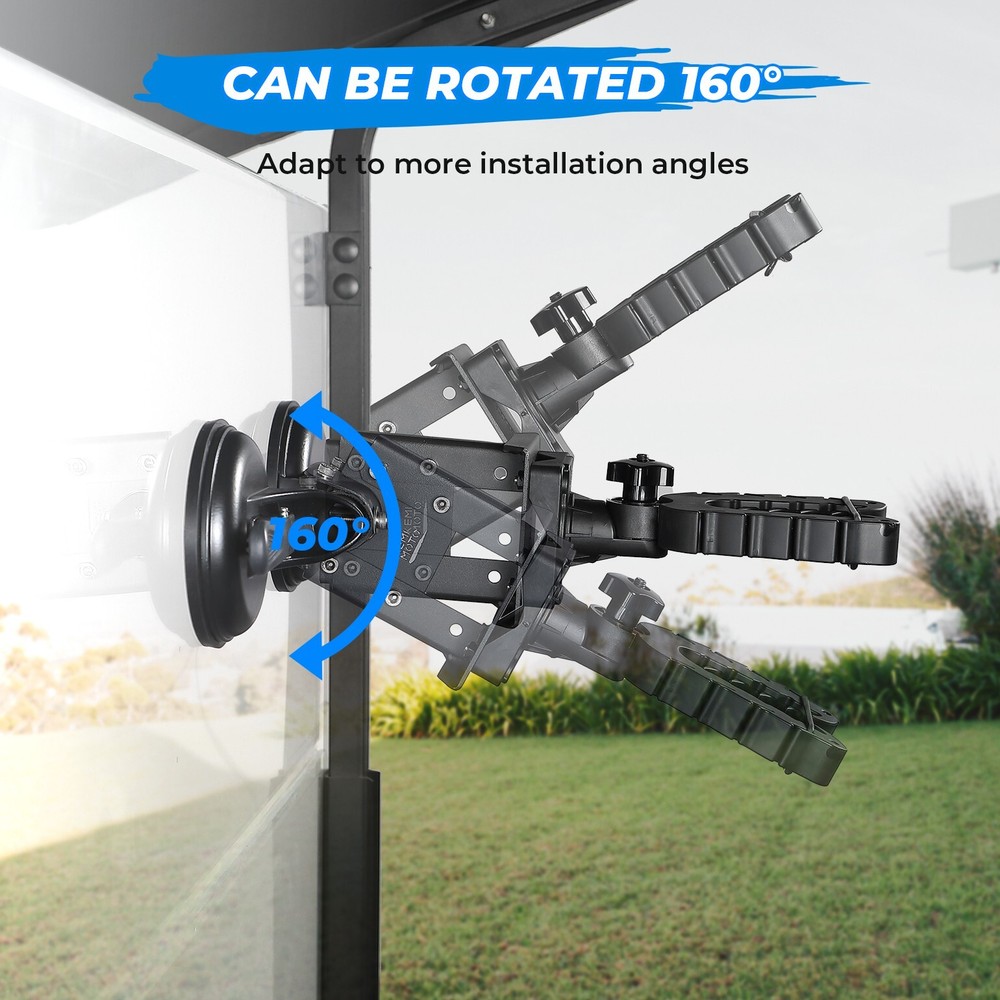 Adjustable Gun Mount with Enclosed Suction Cup for Tractor Cab UTV Windshield