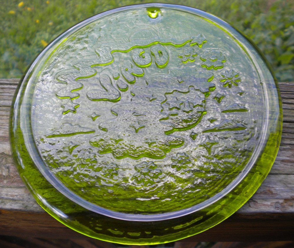 Blenko Glass Suncatcher - Virgo - Olive