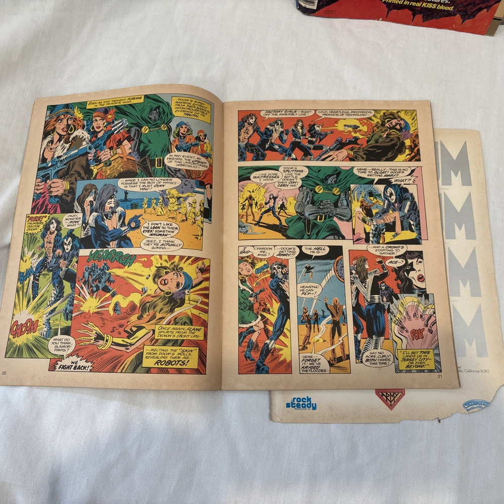 1977 & 1978 Kiss Marvel Comics Super Special Comic Book With Poster Centerfold ￼