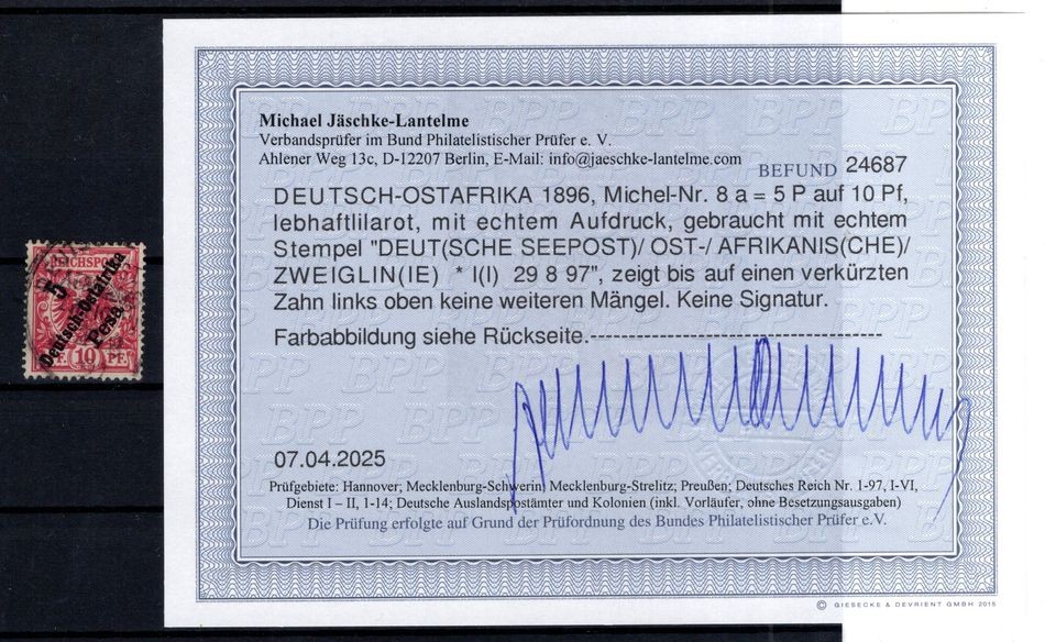 Doa 8a With Stempelseltenheit (DA8388