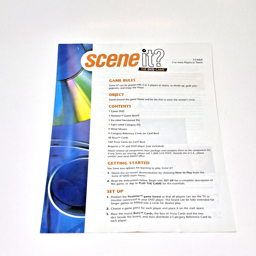 Scene It? DVD Game Instructions Manual Rules Booklet 2003