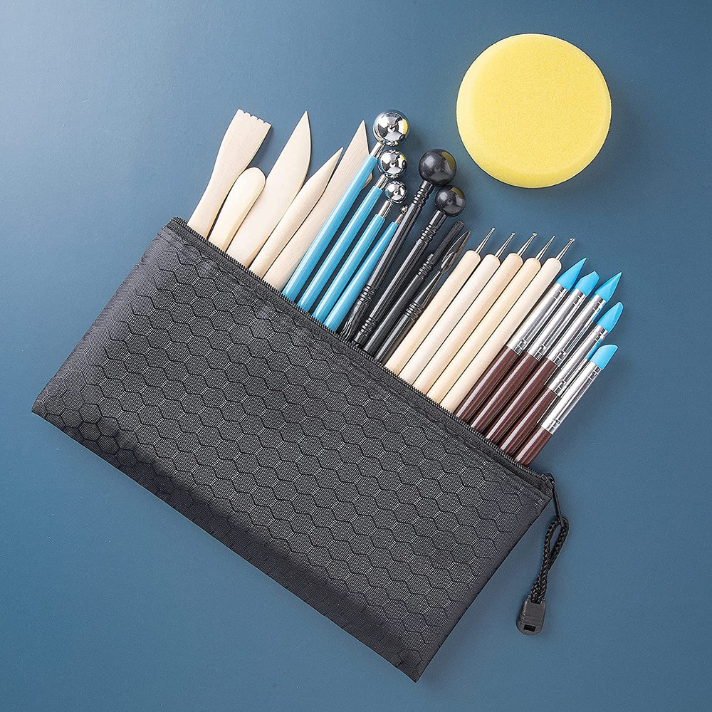 Clay Tools Kit, 25 PCS Ceramics Polymer Clay Sculpting Modeling Pottery Tools Ki