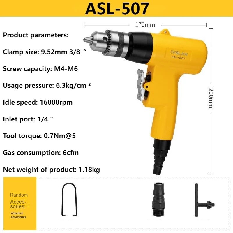 Air Drill Pneumatic Tapping Machine Thread Cutting Machine Pistol-Grip Air Drill