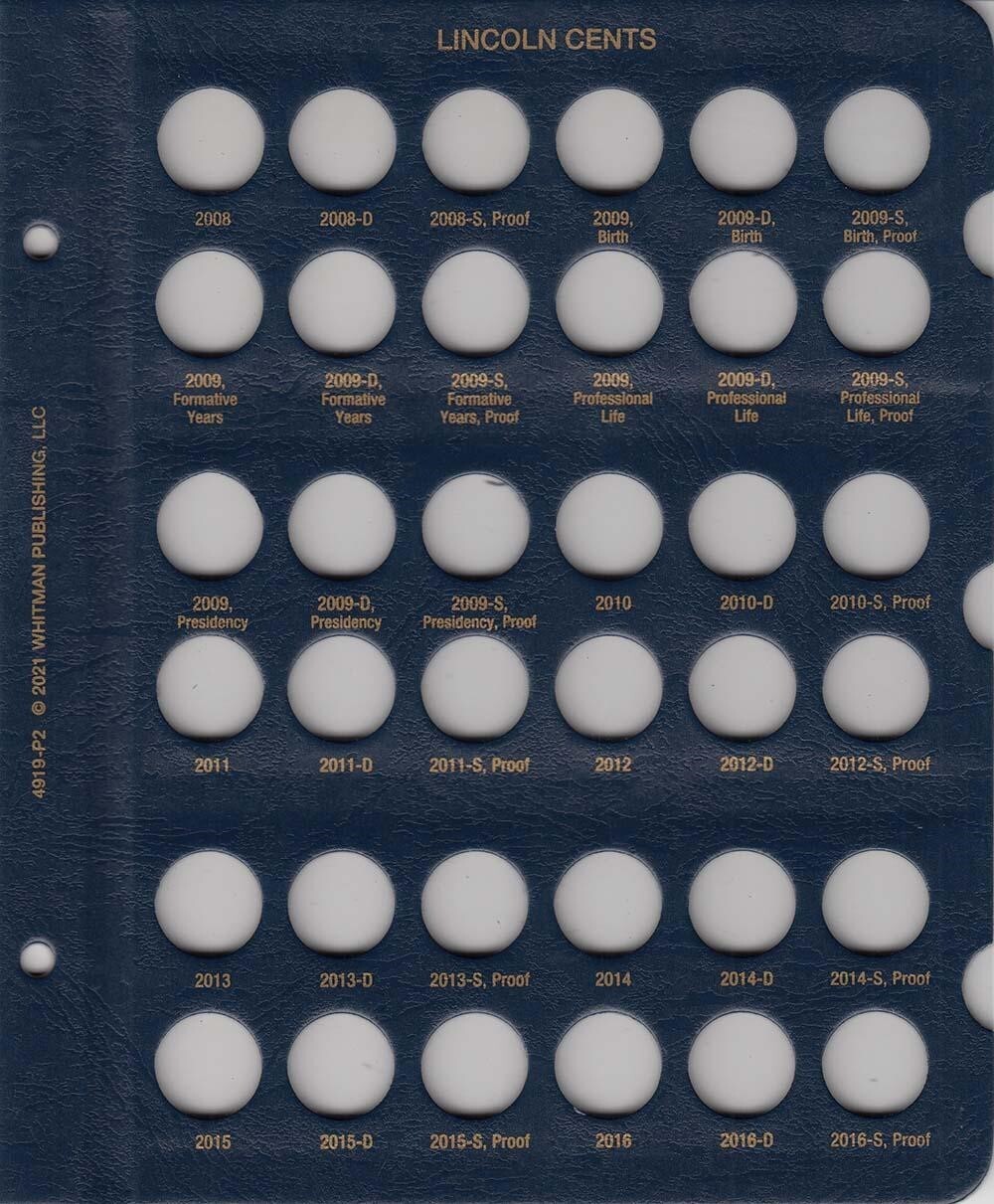 Lincoln Cents Coin Album 1996-Date Folder By Whitman 2235 New Free Page Shipping