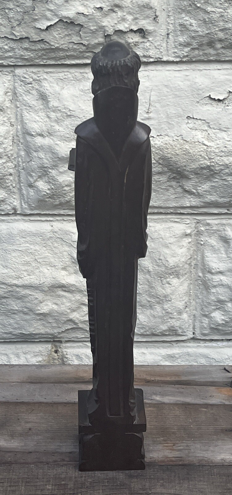 Vintage Saint Dominic Statue Hand Carved Mexico Monterrey Artist Signed 20”