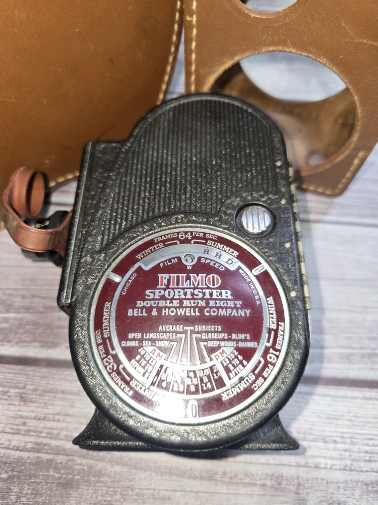 Vintage Filmo Sportster Camera With Leather Case Untested