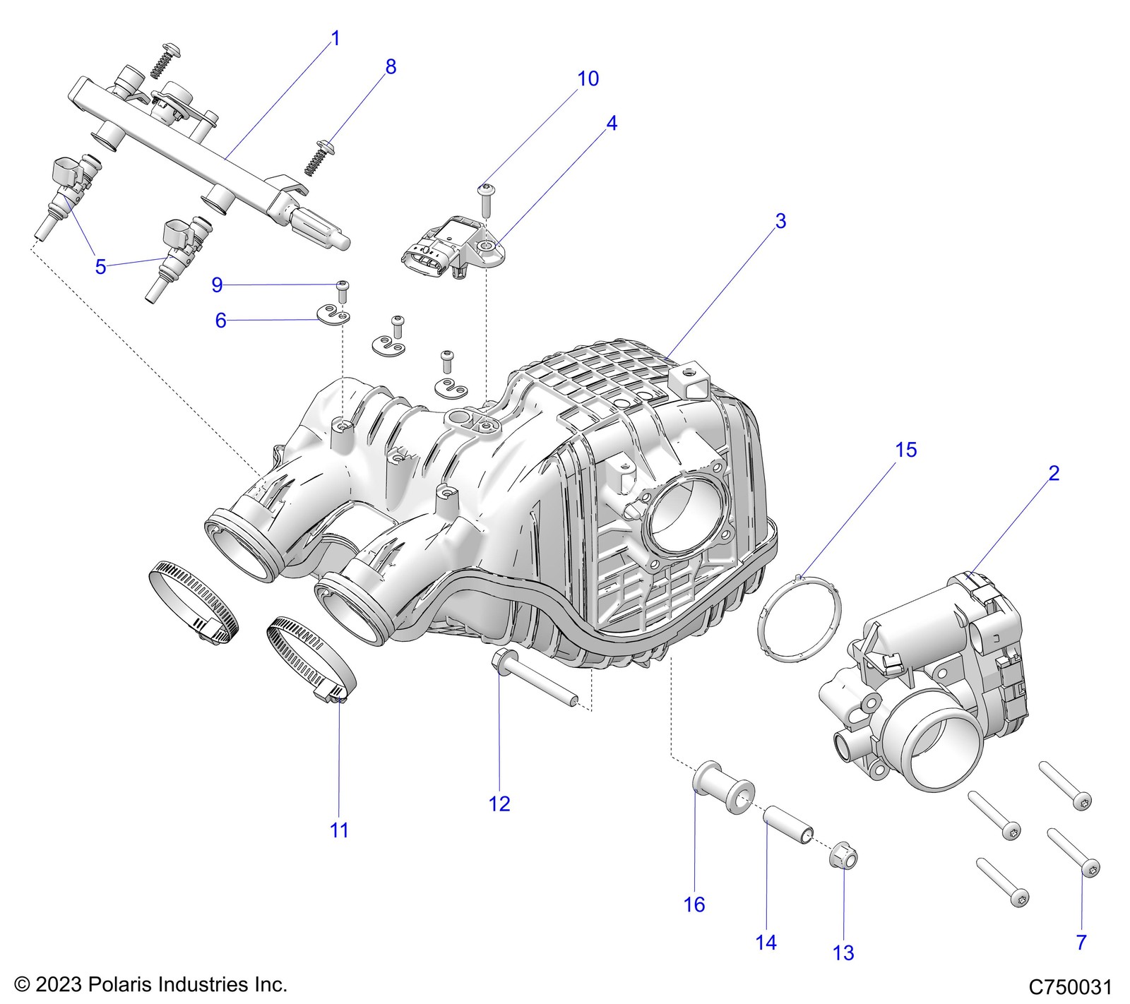 Polaris Fuel Injector, Genuine OEM Part 2521387, Qty 1