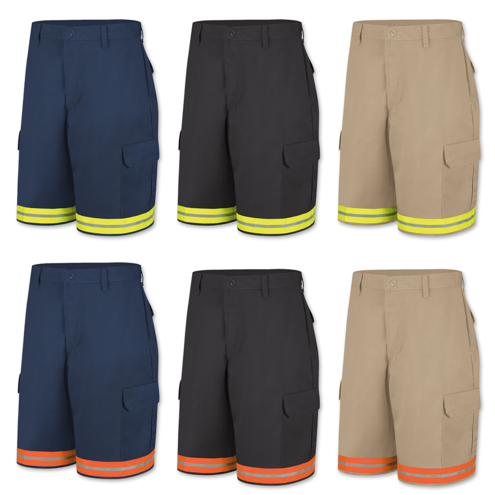 Brand New Red Kap Reflective Cargo Work Shorts Men's Hi Vis Industrial Uniform