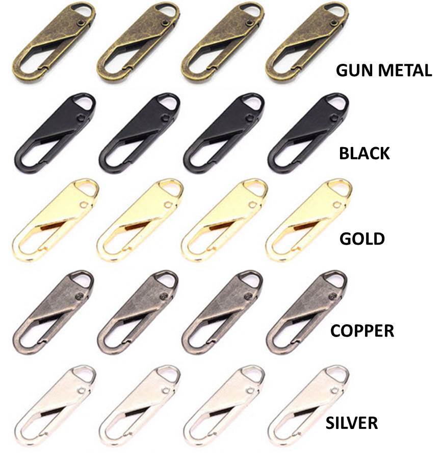 ONE (1) ZIPPER PULL REPLACEMENT EXTENDER PULL TAB 1.45" LONG STURDY - 5 COLORS
