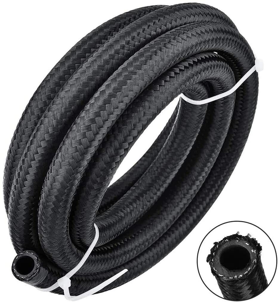 4AN 6AN 8AN 10AN 12AN Nylon & Stainless Steel Braided Fuel Hose Oil Gas Air Line