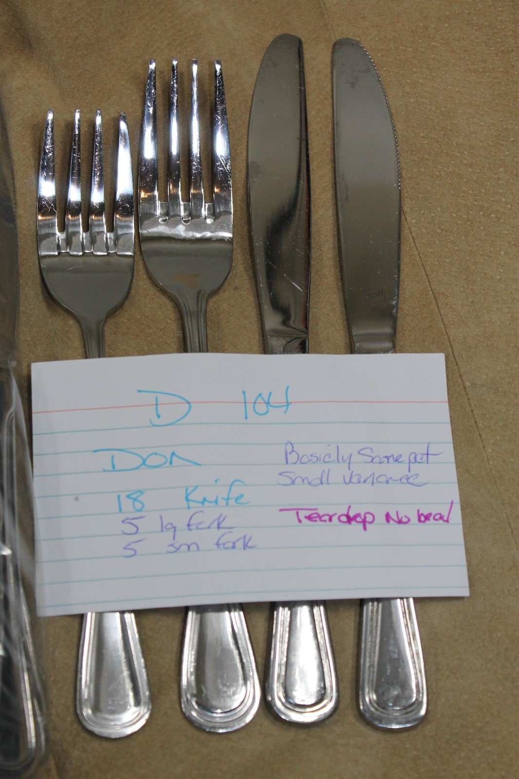 DON stainless flatware lot with knives and forks for catering