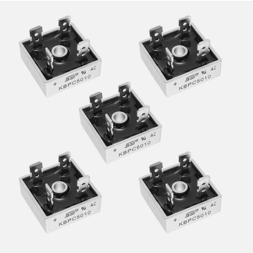 5Pcs 1000V 50A Metal Case Single Phase Diode Bridge Rectifier KBPC5010