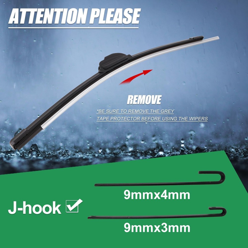 Double Sided Rubber Strips windshield wipers, Replace for 2008-2019 Highlande...