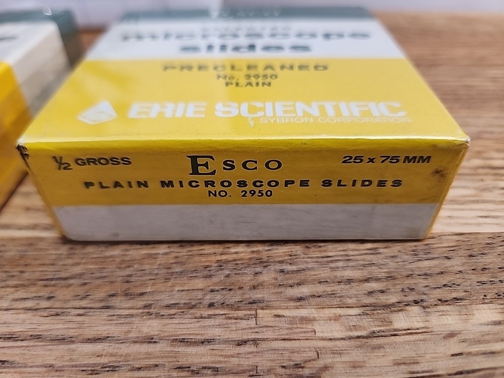 NOS Plain Microscope Slides, Esco, Fisher, Silver Label, Protecta, Precleaned