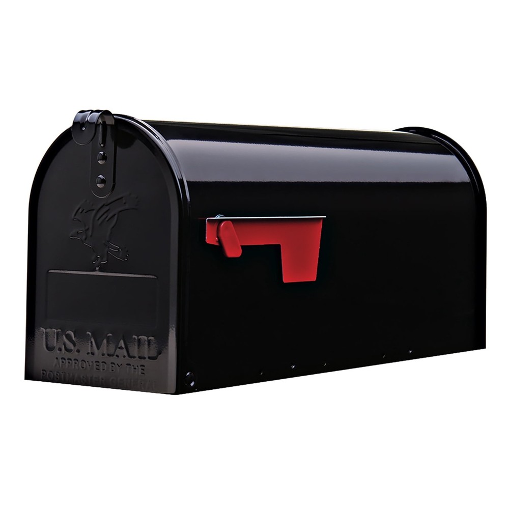 Architectural Mailboxes Medium Black Galvanized Steel Mailbox Post Mount by Elit