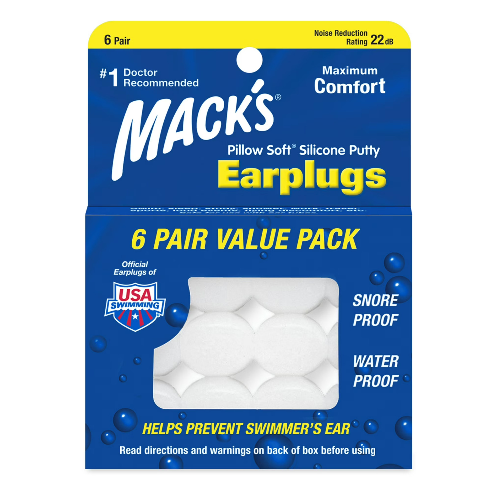 Mack'S Pillow Soft Silicone Earplugs - 6 Pair, Value Pack – the Original Moldab