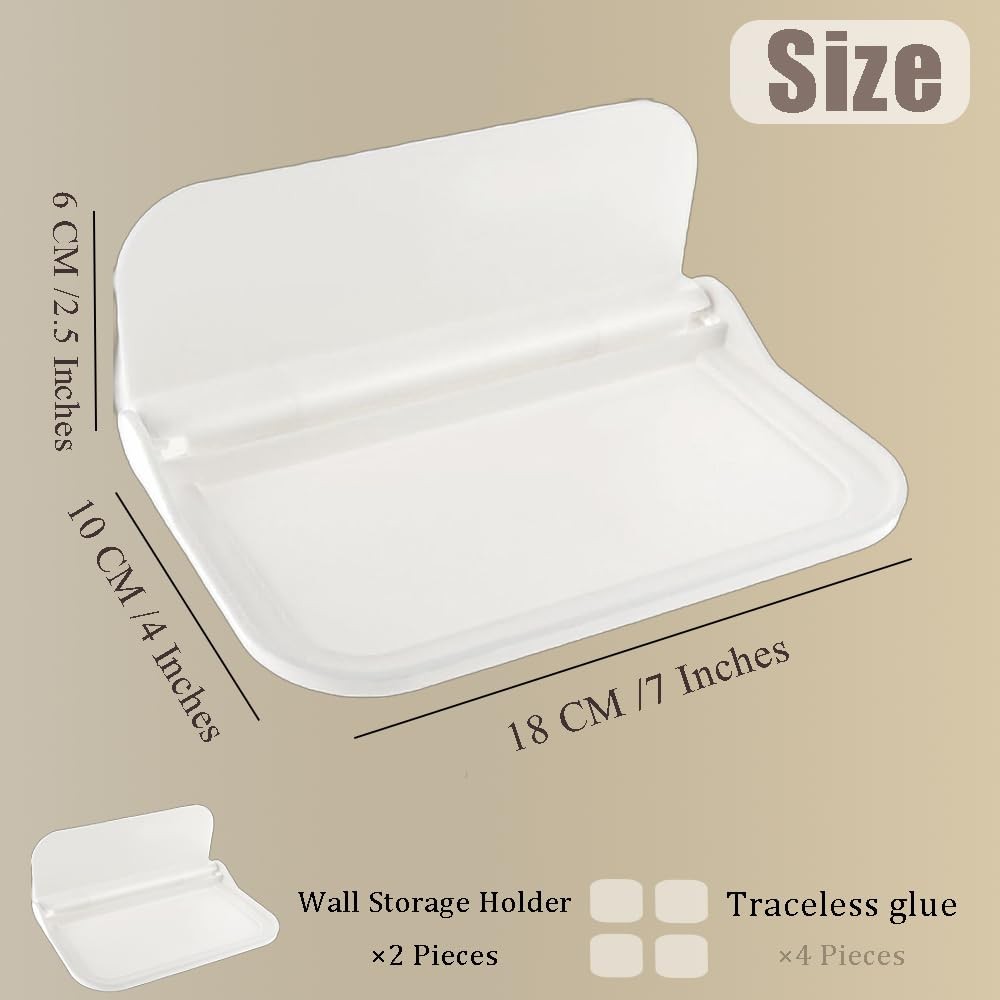 Foldable Wall Storage Holder,Rack Wall Shelf Plastic Floating Shelf Stick on ...