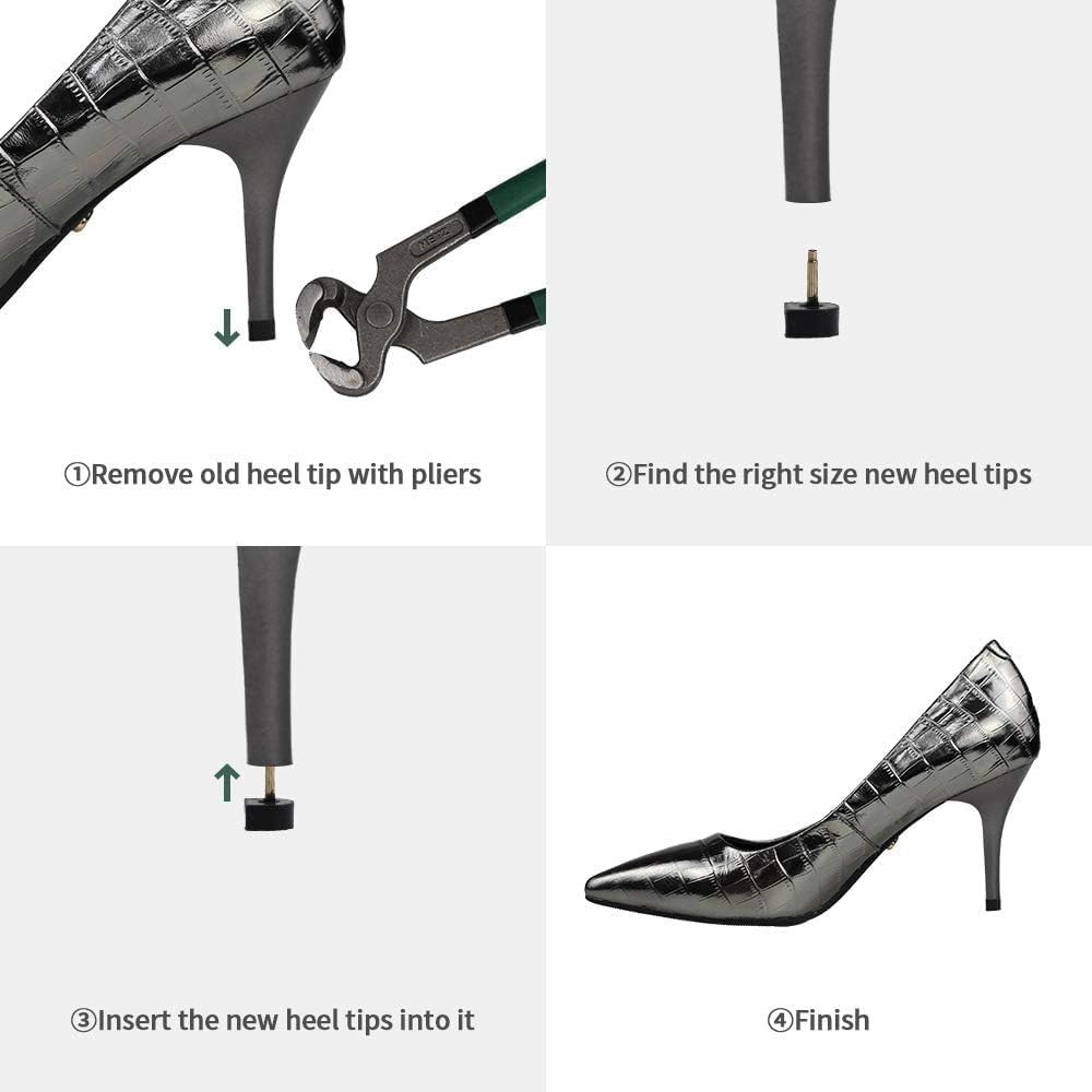 Essential Heel Tips Replacement Kit: 20 Pairs with Noise-Reducing Features