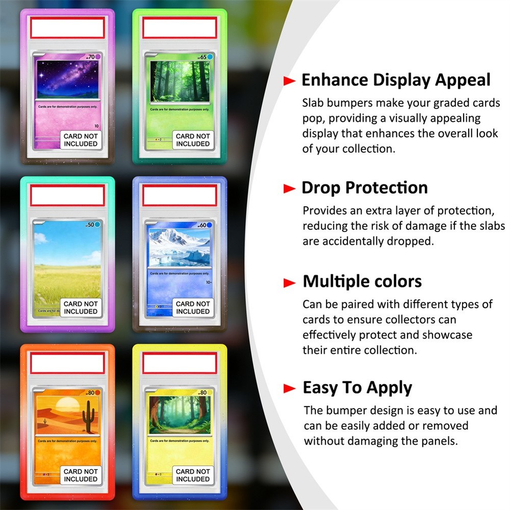 6X-30X Gradient Slab Bumper Guard Protector Skin Stackable For PSA Graded Card