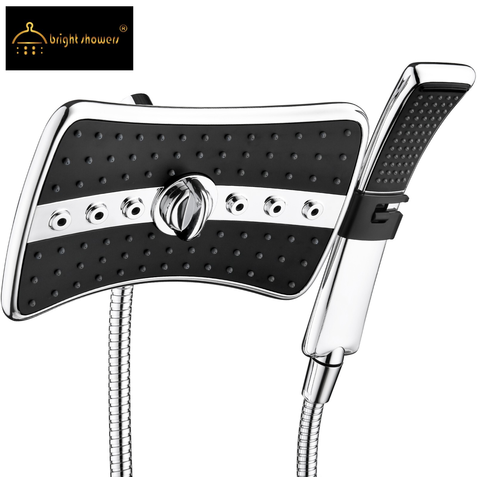 "Bright Showers" Multi Function Rain Chrome Shower Head PSS3919-01