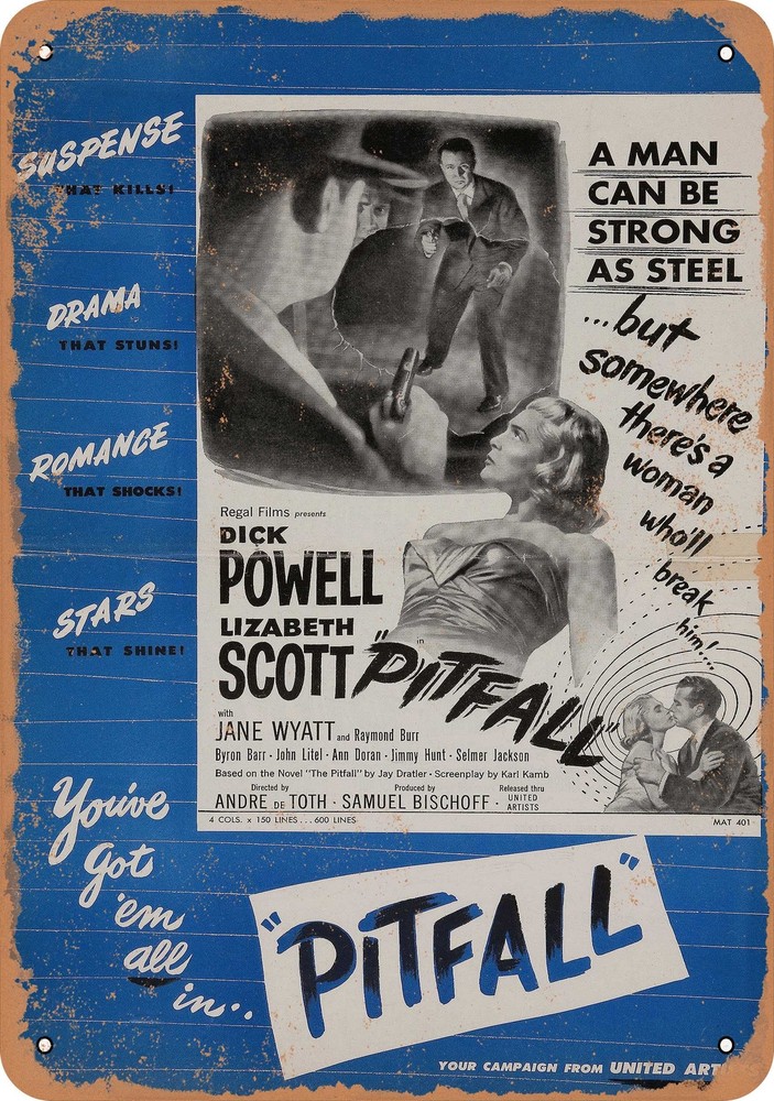 METAL SIGN - Pitfall (1948) 3 - Vintage Look
