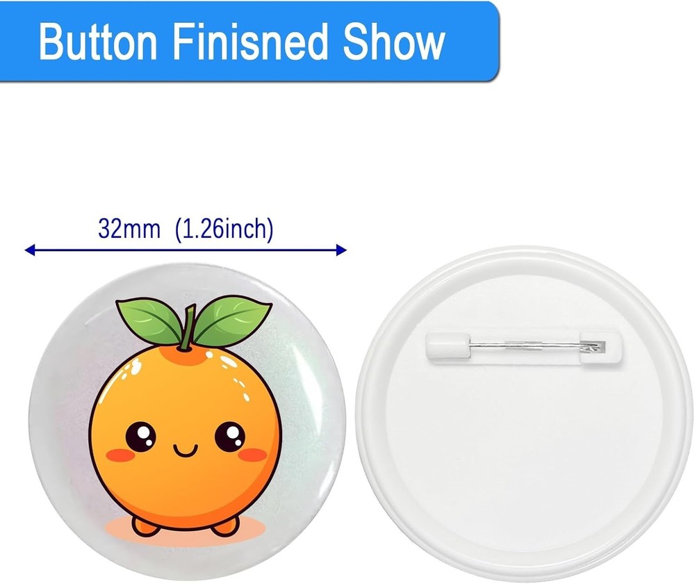 1.26 Inch Button Making Supplies - 300 Sets for Creative Projects