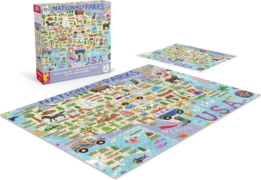 - National Parks Map - 500 Piece Jigsaw Puzzle