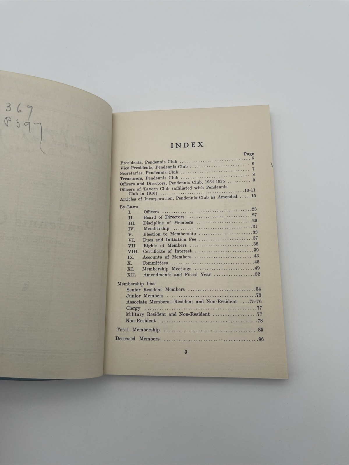 Officers, Members, By-Laws Of The Pendennis Club Louisville KY 1935