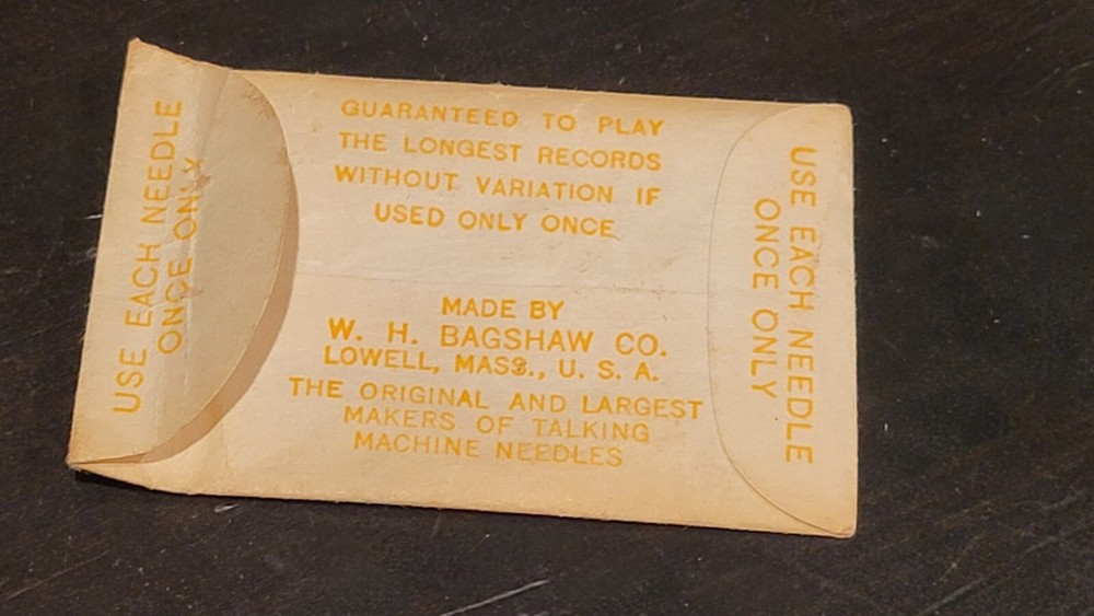 Bagshaw Brilliantone Gramophone phonograph needle packet - empty