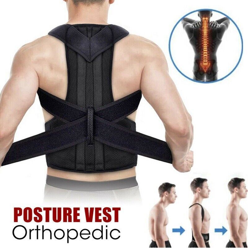 Men Women Adjustable Posture Corrector Low Back Support Shoulder Brace Belt