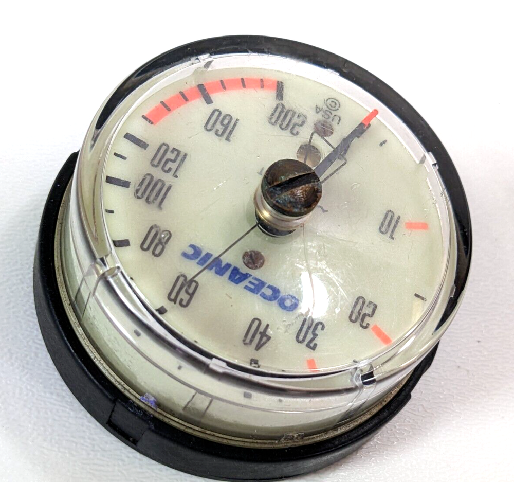 Oceanic 200ft Depth Gauge Puck Module Scuba Dive + Max Depth Gauge #2945