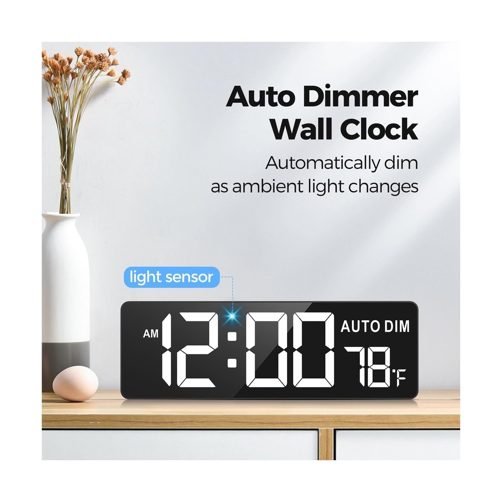 REACHER 16.5" Large Digital Wall Timer Clock with Countdown Timer, Auto Dimme...