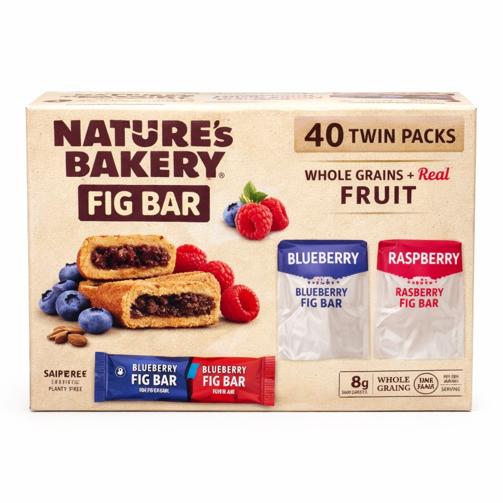 Nature's Bakery Fig Bar 40 Twin Packs Blueberry Raspberry Breakfast Bars