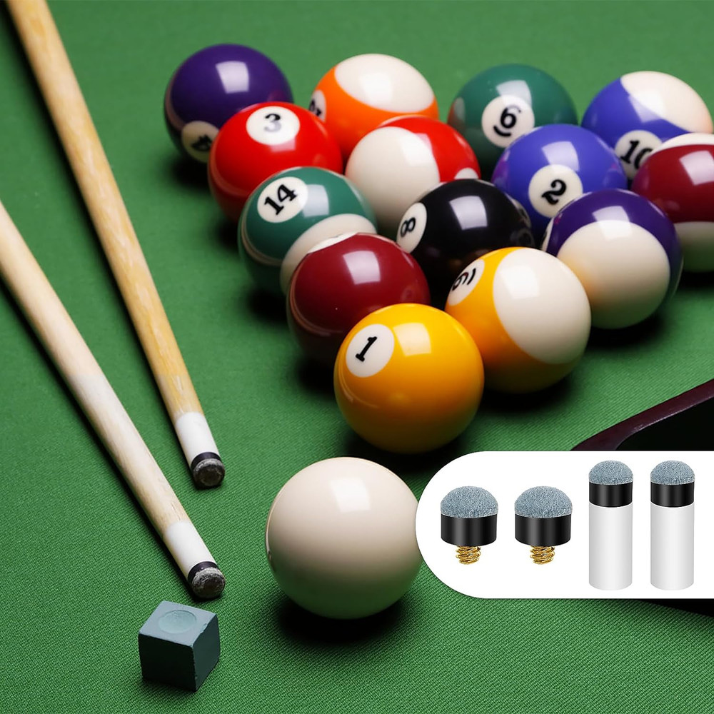 10 Sets Billiard Cues Tips Replacement With White Pool Cue Stick Ferrules 12mm